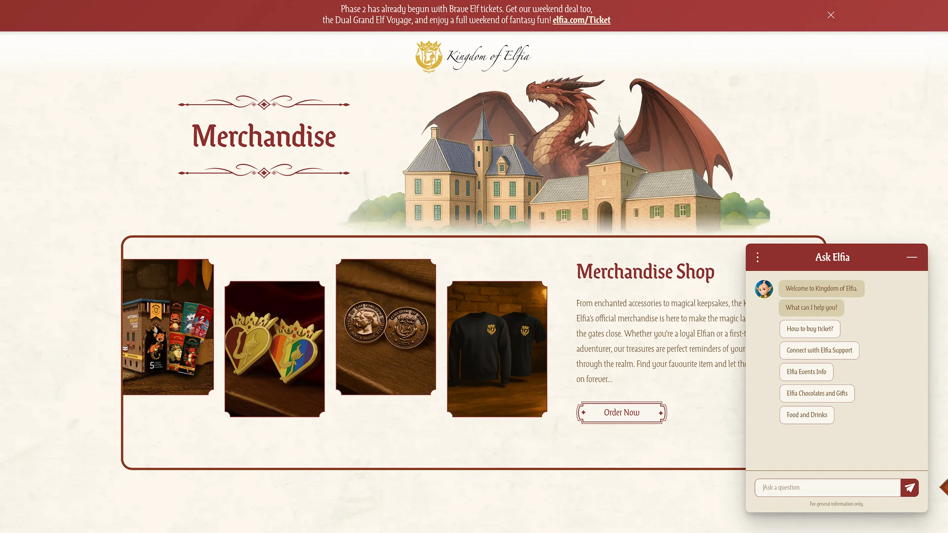 Kingdom of Elfia interactive web portfolio preview